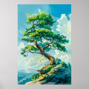 Snygg Gräs Träd Poster