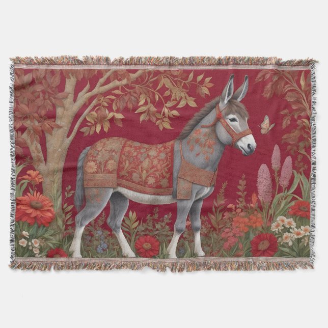Snygg Grått Donkey Red Countryside Filt (Framsidan)
