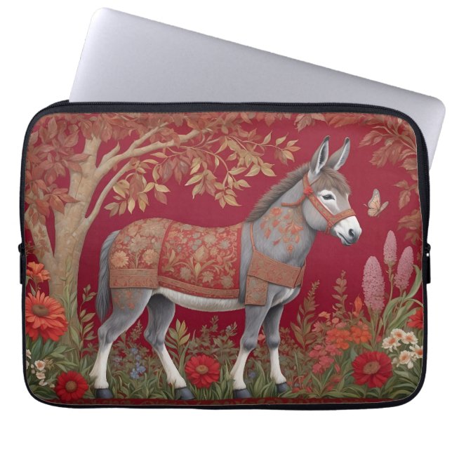 Snygg Grått Donkey Red Countryside Laptop Fodral (Framsidan)