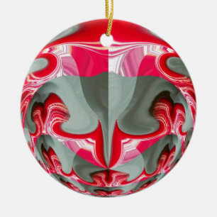 Snygg grått-geometrisk motif ART-design Julgransprydnad Keramik