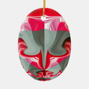 Snygg grått-geometrisk motif ART-design Julgransprydnad Keramik