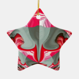 Snygg grått-geometrisk motif ART-design Julgransprydnad Keramik
