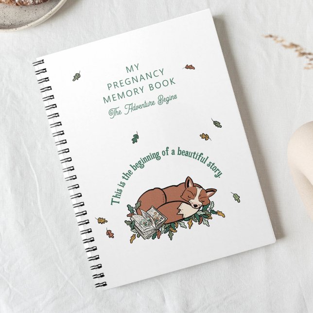 Snygg Gravid Memory Bok Journal Anteckningsbok (Woodland Fox Pregnancy Journal)