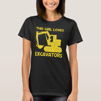 Snygg Grävmaskin För Tjejer Mamma Tung Utrustning  T Shirt