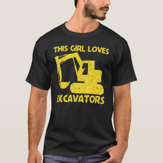 Snygg Grävmaskin För Tjejer Mamma Tung Utrustning  T Shirt