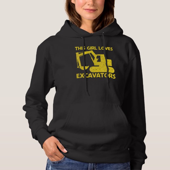 Snygg Grävmaskin För Tjejer Mamma Tung Utrustning  T Shirt (Framsida)