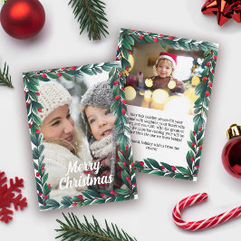 Snygg Greenery Ram God jul 2 Photo Julkort