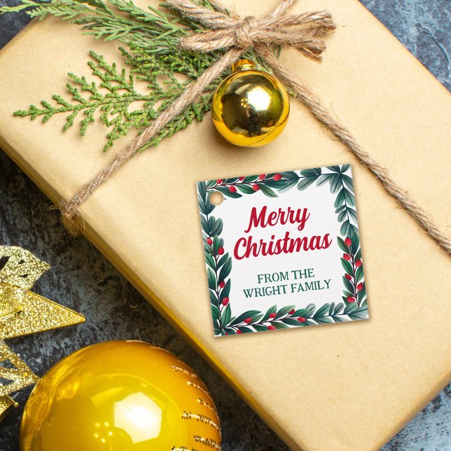 Snygg Greenery Ram God jul från Gåvor Etiketter (Skapare uppladdad)