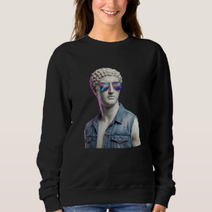 Snygg grekisk staty med solglasögon & denimväst Sw T Shirt