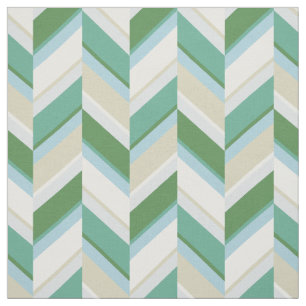Snygg grön blå beige geometrisk chevron-mönster tyg