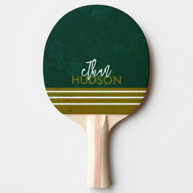 Snygg grön bordtennisracket med namn  (Framsidan)