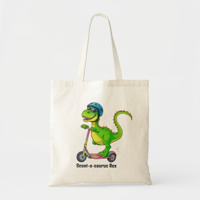 Snygg Grön Dinosaurie Tygkasse (Framsidan)