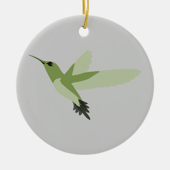 Snygg Grönt Hummingbird Julgransprydnad Keramik (Framsidan)