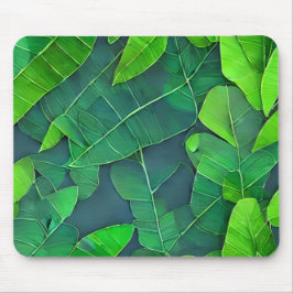 Snygg Grönt Löv Mönster Musmatta
