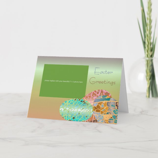 Snygg Grönt Påsk Photo Hälsning Helgkort (Framsida)