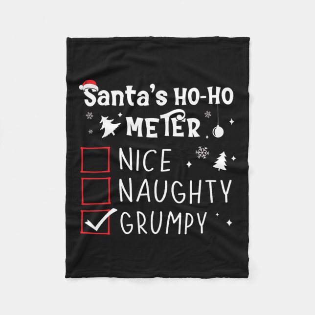 Snygg, grumpy Jullista Grumpy Santa Cl Fleecefilt (Framsidan)