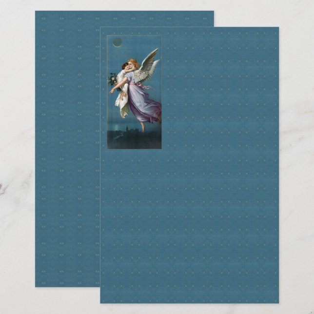 Snygg guardian Angel Stationery Brevpapper (Fram/baksida)