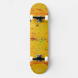 Snygg gul estetisk konst mini skateboard bräda 18,5 cm