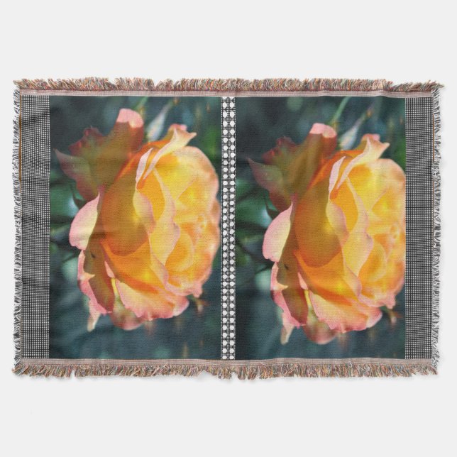 Snygg gul ros-blomma, blommigt fotokonst. mysfilt (Framsidan)