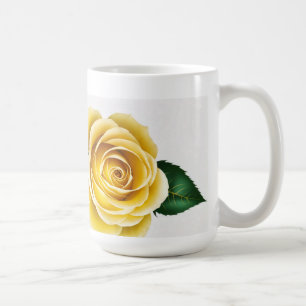 Snygg Gul ros Kaffemugg