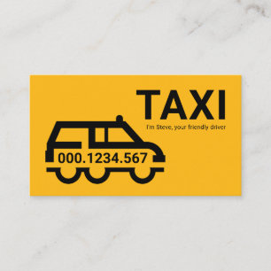 Snygg gul taxi-stationvagn visitkort