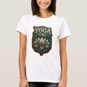 Snygg Gul YOGA TIME Slogan T-shirt