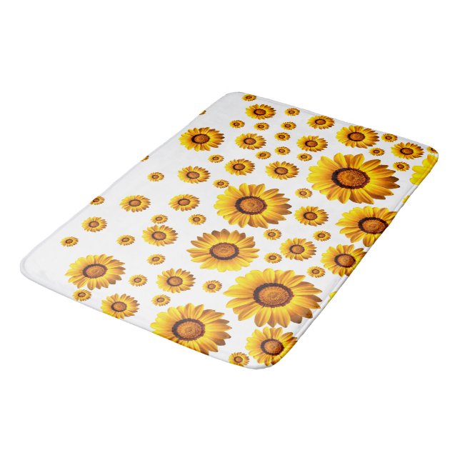 Snygg gula blommor badrumsmatta (Vinklad)