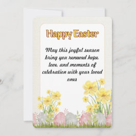 Snygg Gula blommor Glad påsk Julkort