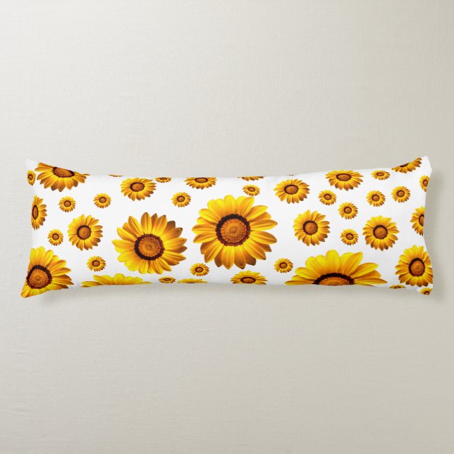 Snygg gula blommor kroppskudde (Framsidan)