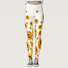 Snygg gula blommor leggings