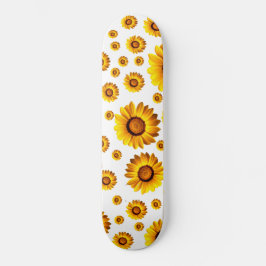 Snygg gula blommor mini skateboard bräda 18,5 cm