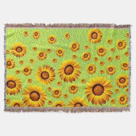 Snygg gula blommor på abstraktens grönt filt