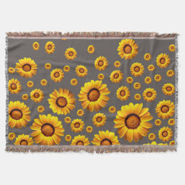 Snygg gula blommor på grått-bakgrund filt