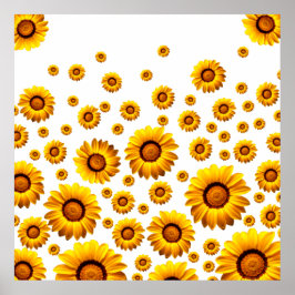 Snygg gula blommor poster