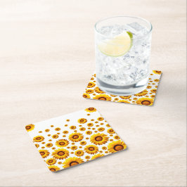 Snygg gula blommor underlägg papper kvadrat