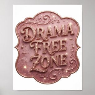 Snygg guld DRAMA FRI ZON Poster