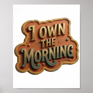 Snygg guld 'JAG ÄGER MORGONEN' grafisk t-shirt Poster