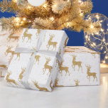 Snygg Guld-jul Mönster Presentpapper<br><div class="desc">Omslagning av Pappra vackra Eleganten Mönster vid jul i Guld/Festive/Helgdagar/Roligt Anpassade</div>
