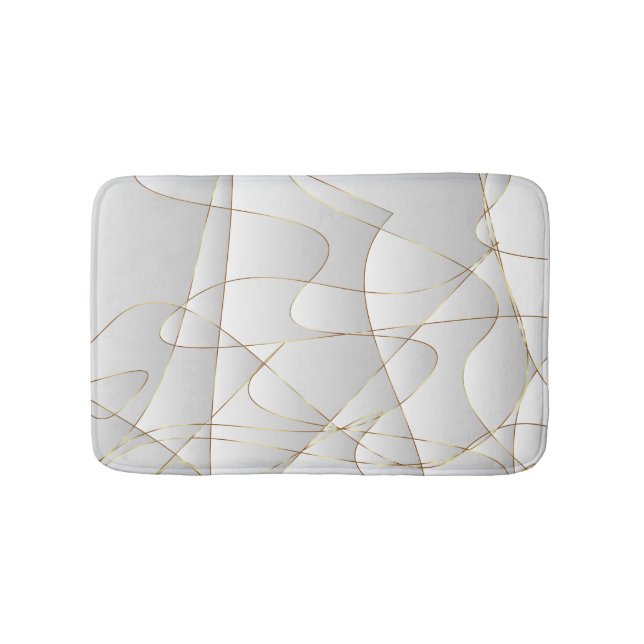 Snygg guld linjer badrumsmatta (Framsidan)