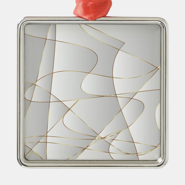 Snygg guld linjer julgransprydnad metall (Framsidan)