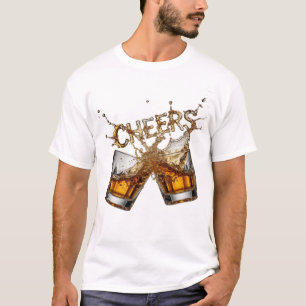 Snygg guldbelagd CHEERS skjortdesign T Shirt