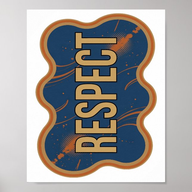 Snygg guldfärgad RESPECT-design Poster (Framsidan)
