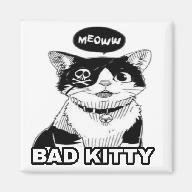 Snygg, gullig coola katt 1 magnet (Framsidan)