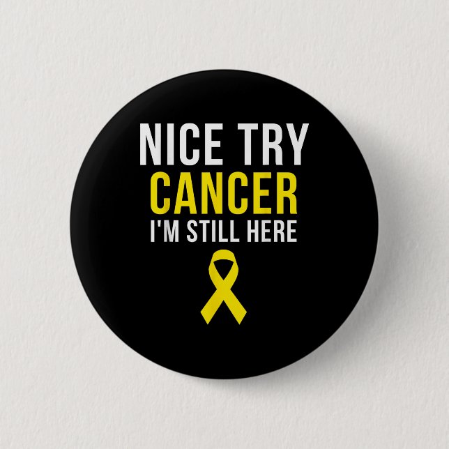 Snygg Gult för Survivor Sarcoma Cancer Awareness Knapp (Framsida)