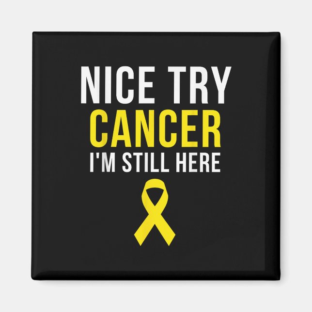 Snygg Gult för Survivor Sarcoma Cancer Awareness Magnet (Framsidan)