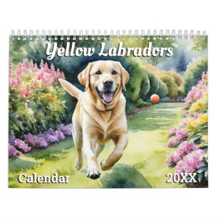 Snygg Gult Labradors Pet Hund Djur älskare Kalender