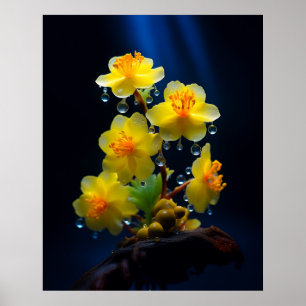 Snygg Gult Mai Blommar Poster