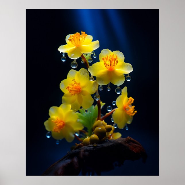 Snygg Gult Mai Blommar Poster (Framsidan)