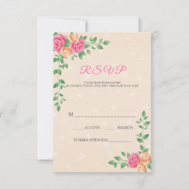 Snygg Gult och Rosa ros OSA Kort