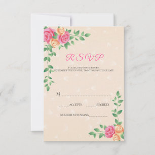 Snygg Gult och Rosa ros OSA Kort